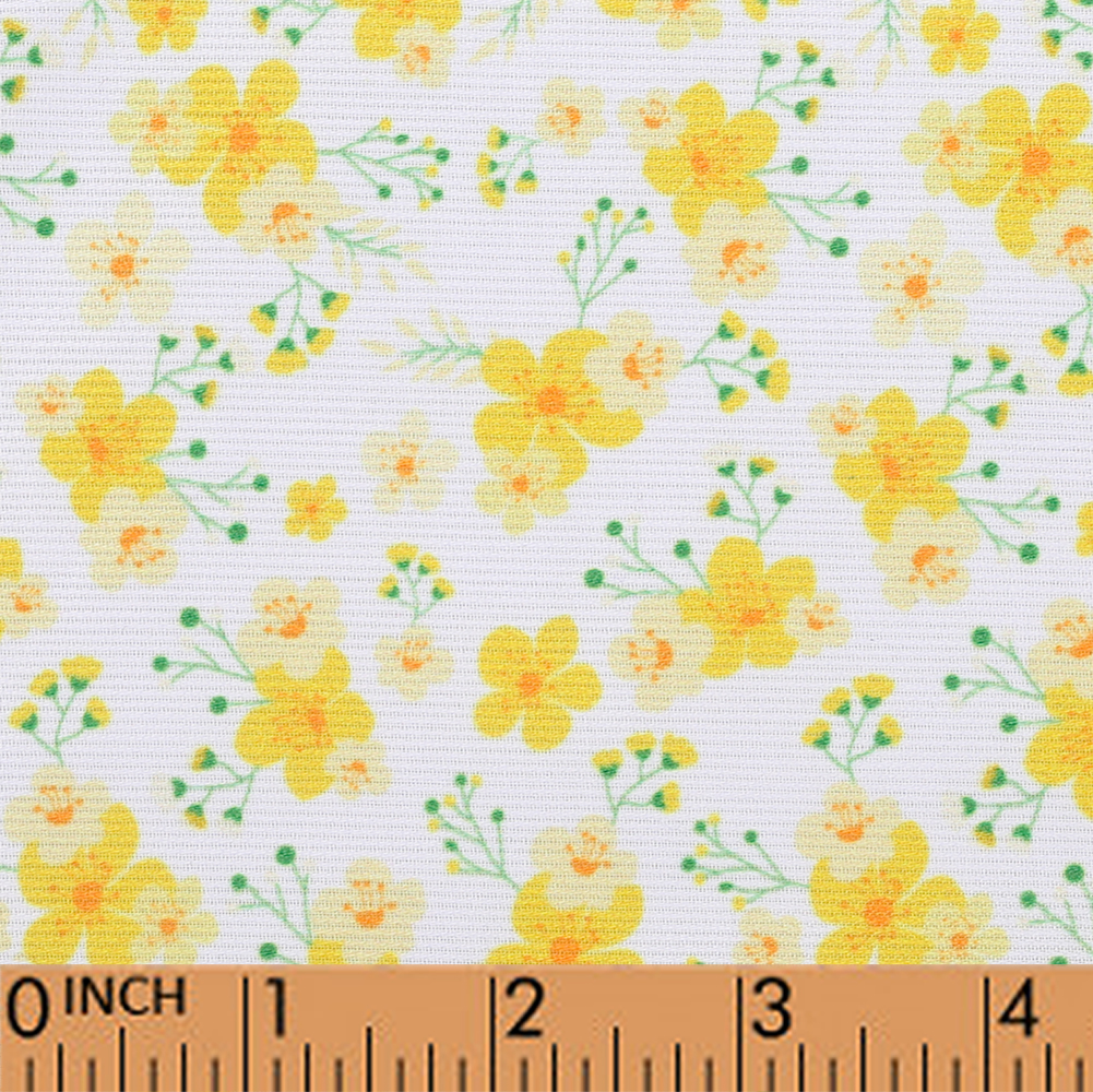 F40- Apricot blossom printed 4.0 in pique fabric